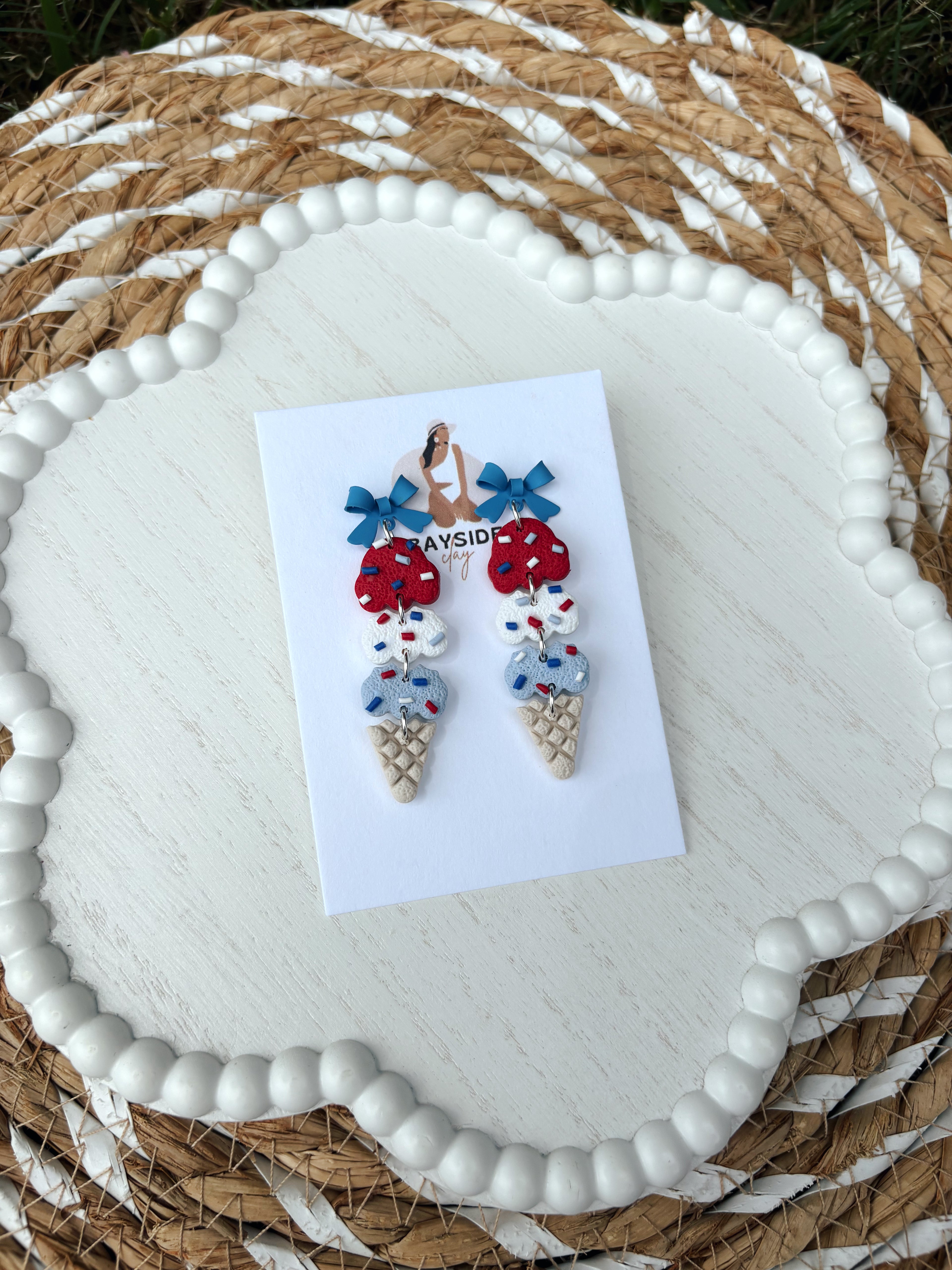 Patriotic Ice Cream Dangles