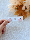 Pink Ghostie Studs