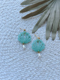 Seaglass Shell Dangles
