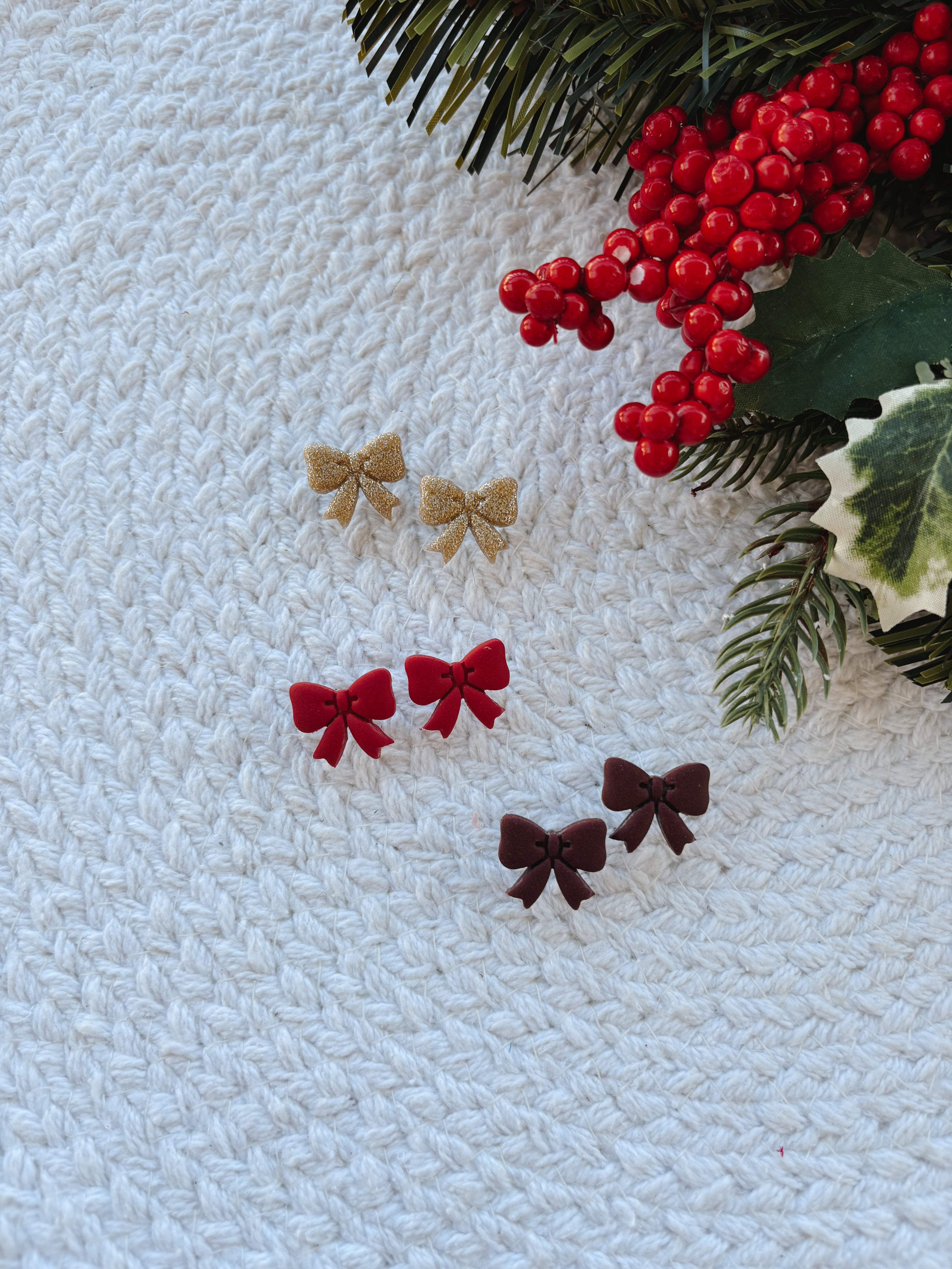 Holiday Bow Studs
