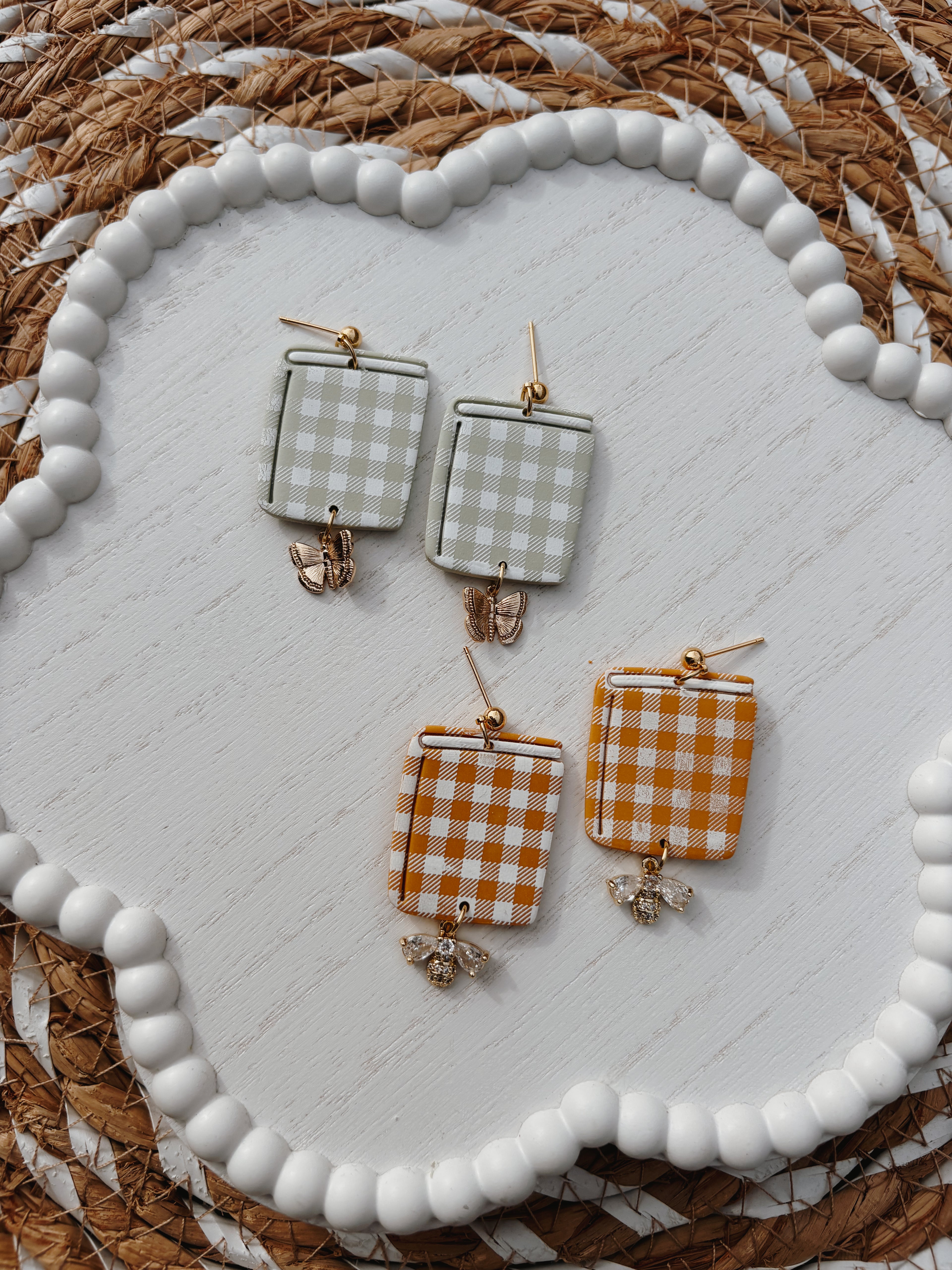 Gingham Book Dangles