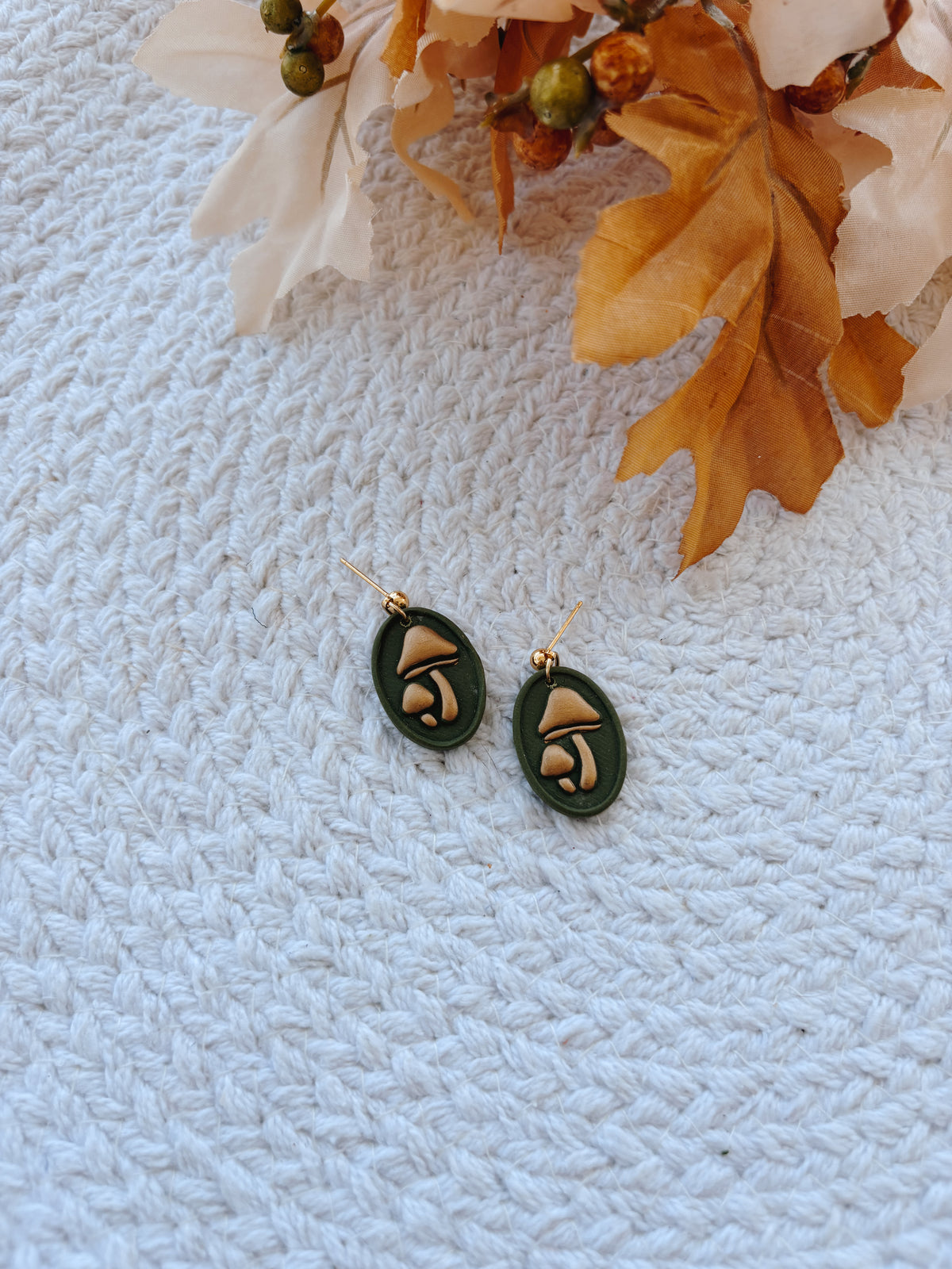 Olive Mushroom Dangles