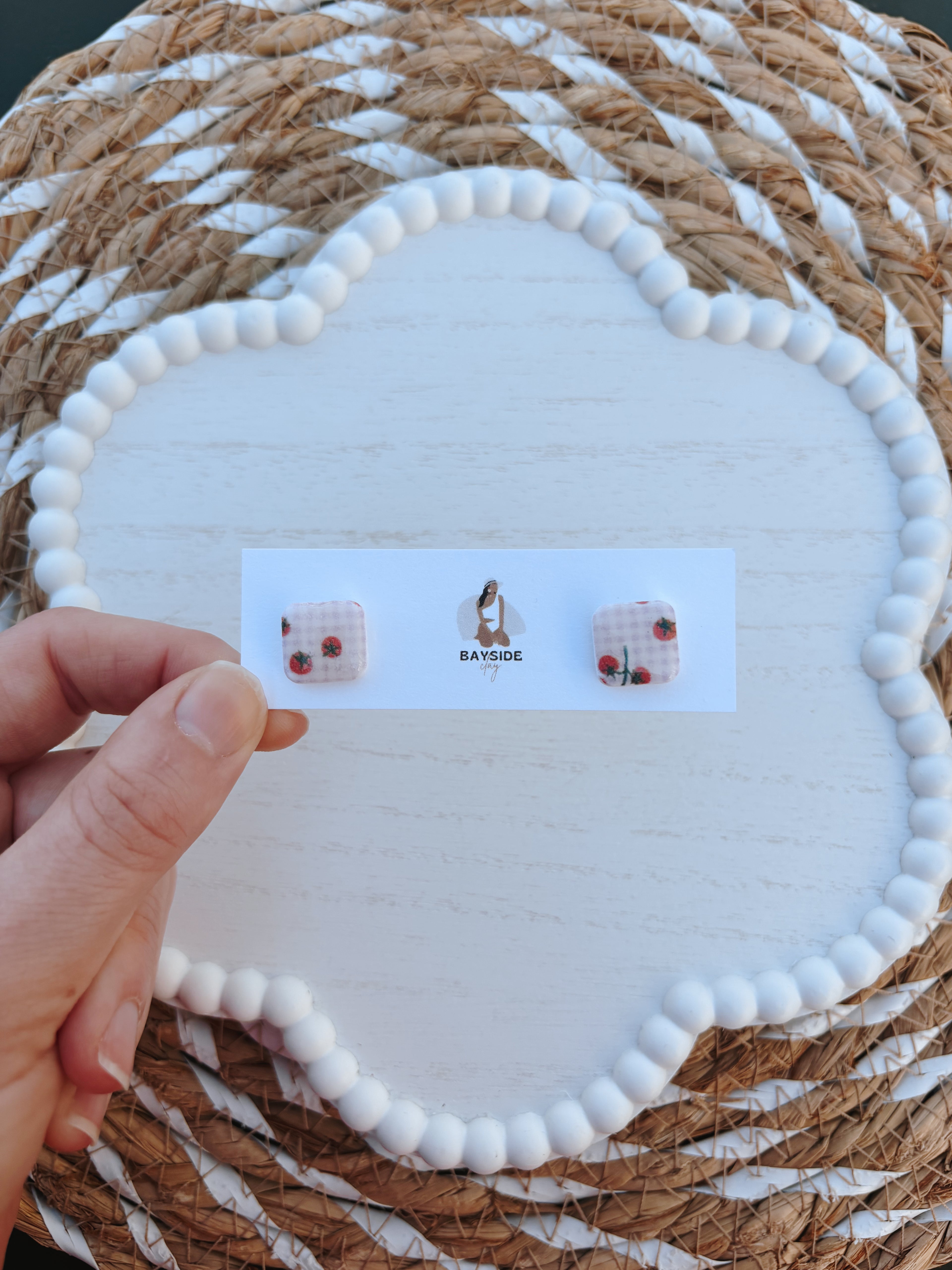 Tomatoes & Gingham Studs