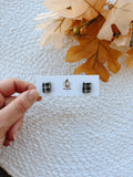 Black Gingham Book Studs