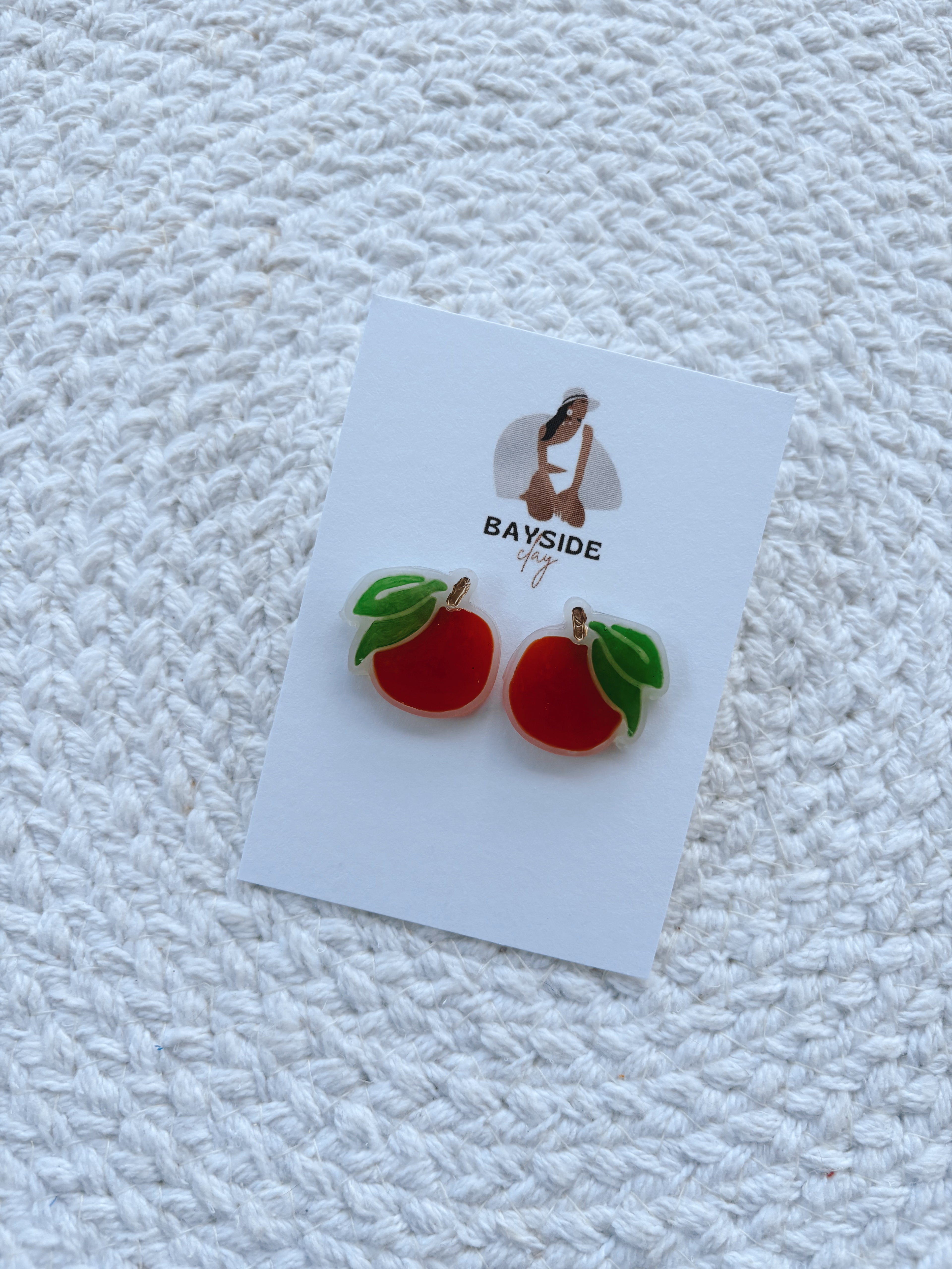 Stained Glass Orange Studs
