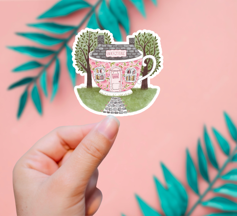 Teacup Bookstore Sticker
