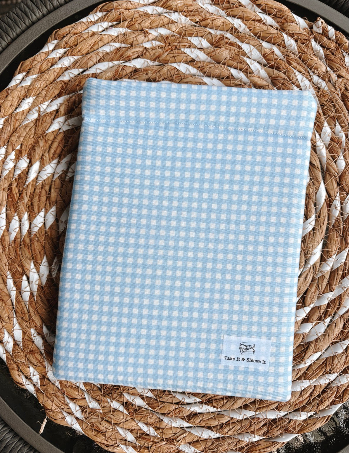 Baby Blue Gingham E-reader Sleeve