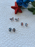 RWB Floral Studs