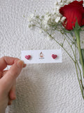 Glitter Heart Studs