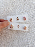 Pink Floral Studs