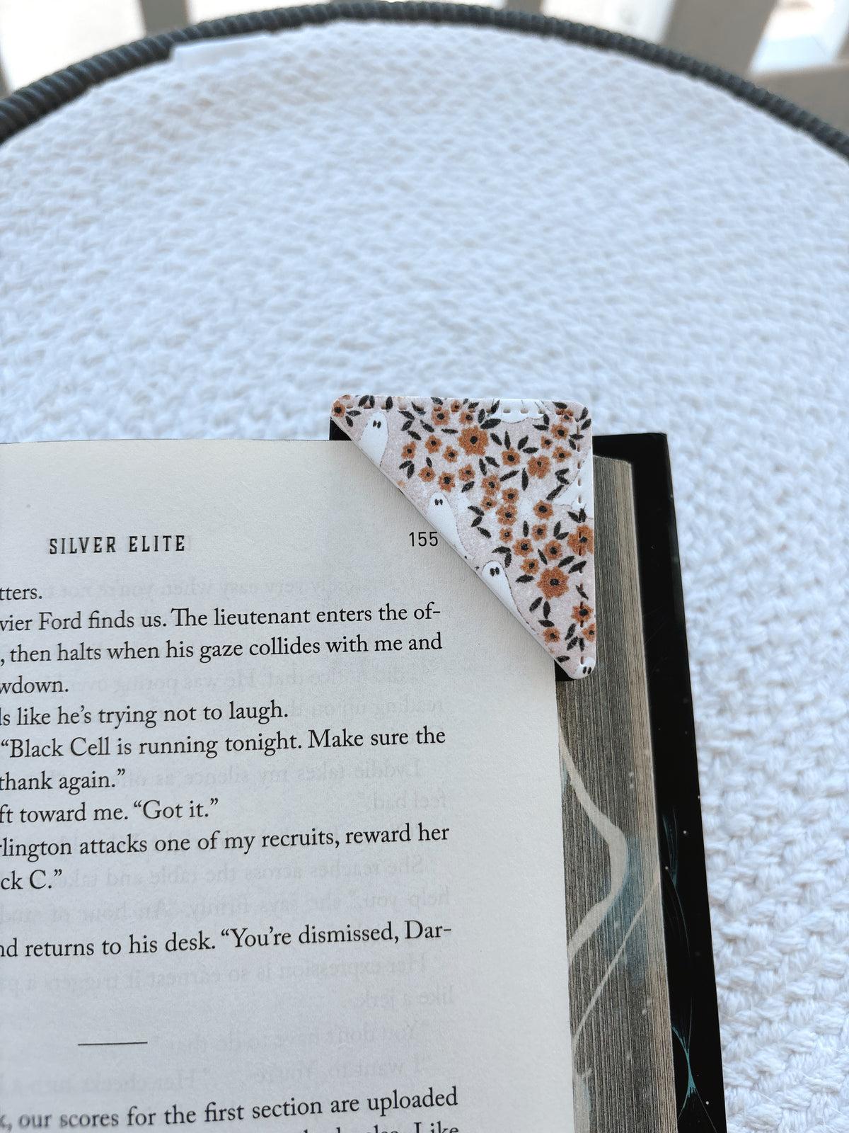 Ghostie Floral Corner Bookmark