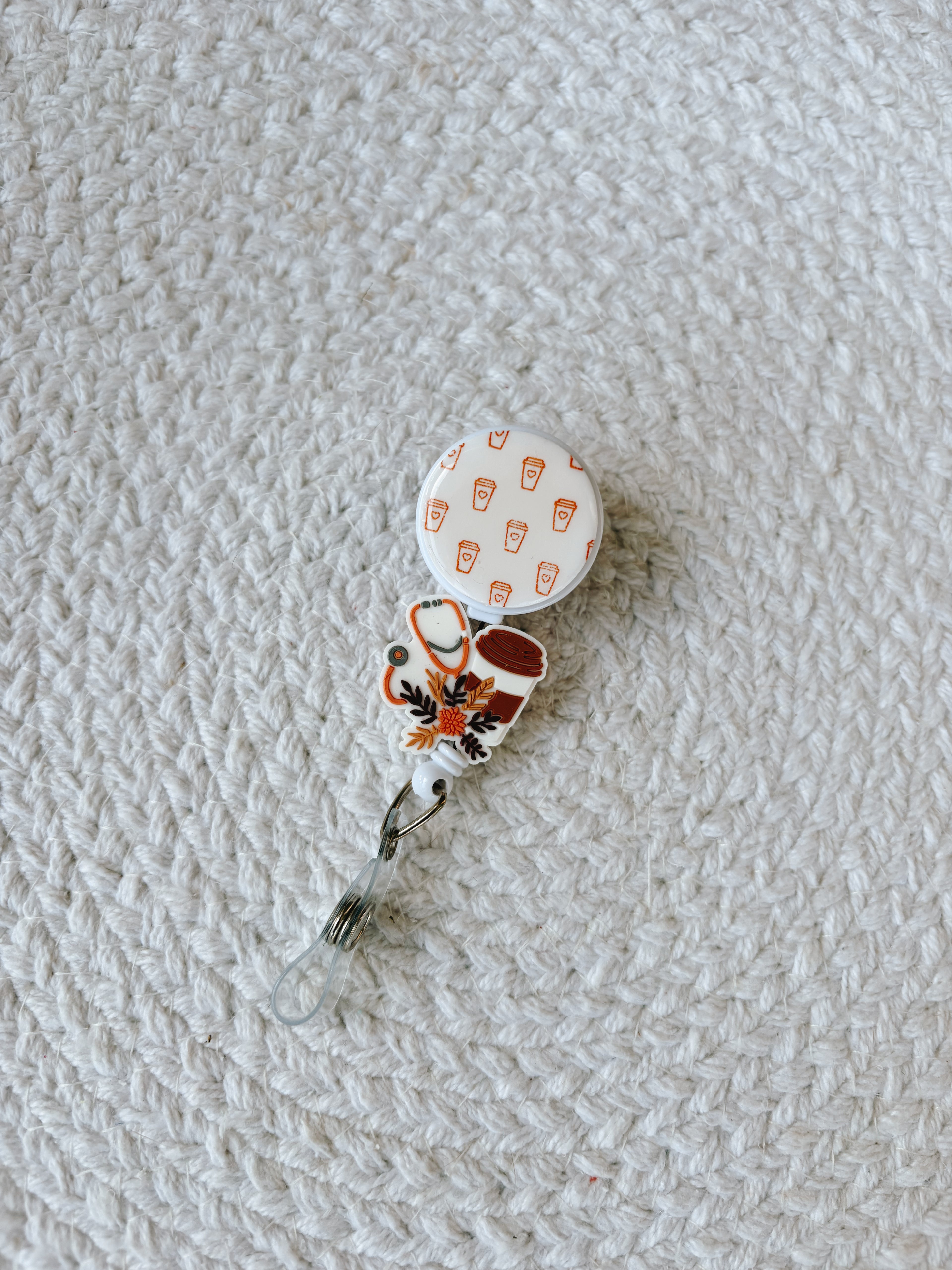 Coffee & Stethoscope Badge Reel